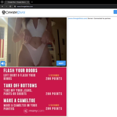 Omegle Blonde Teen play Omegle Game and flash ass