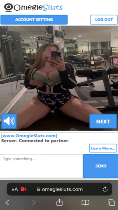 Blonde gym girl teasing her body for Omegle stranger