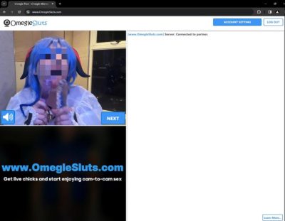 Blue hair egirl omegle dirty show sucking dildo