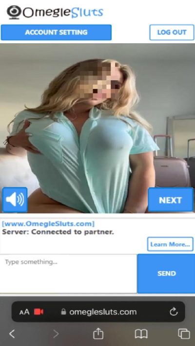Hot Omegle girl flashes boobs in see through tshirt