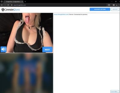 Omegle blonde slut in maid cosplay masturbates and plays with pussy