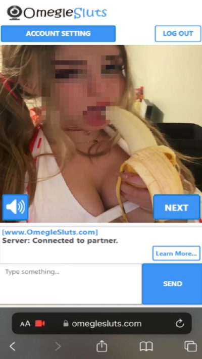 Omegle blonde teen licking banana and flashing tits